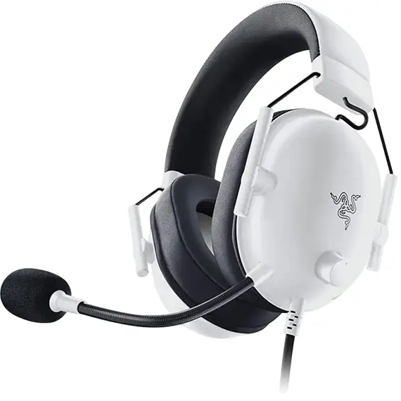 Gaming Headset Razer BlackShark V2 X, 50mm drivers, 12-28kHz, 32 Ohm, 100db, 240g, On-earcup control, Noise-Cancelling Mic, 7.1, 1.3m, 3.5mm, White , 8 image