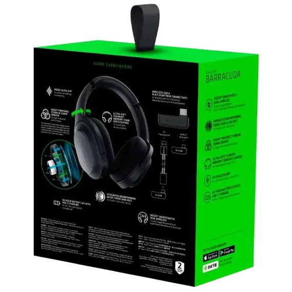 Căști gaming RAZER Barracuda, Bluetooth/USB, Black, 16 image
