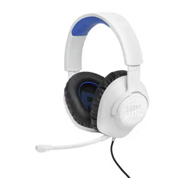 Căști JBL Quantum 100P, Cu fir, White/Blue