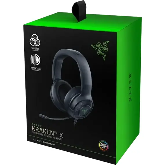 Căști gaming RAZER Kraken V3 X, USB, Black, 5 image