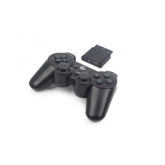 Gembird JPD-WDV-01  2.4 GHz Wireless dual vibration gamepad, 12 action buttons, 2 sticks and 4-way D-pad,, Black, 2 image