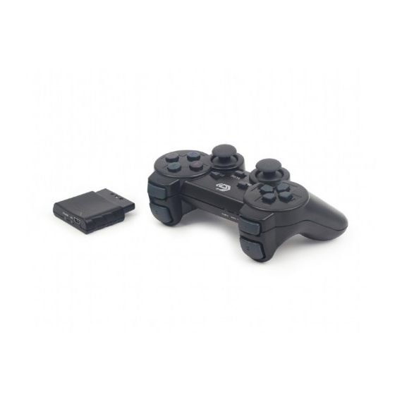 Gembird JPD-WDV-01  2.4 GHz Wireless dual vibration gamepad, 12 action buttons, 2 sticks and 4-way D-pad,, Black, 3 image