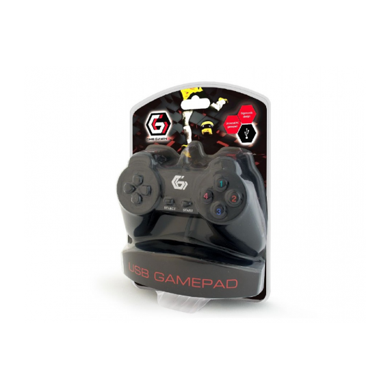 Gembird JPD-UB-01 Universal programmable gamepad, 4-way D-pad and 10 buttons, USB 2.0, 1.45m, Black, 4 image