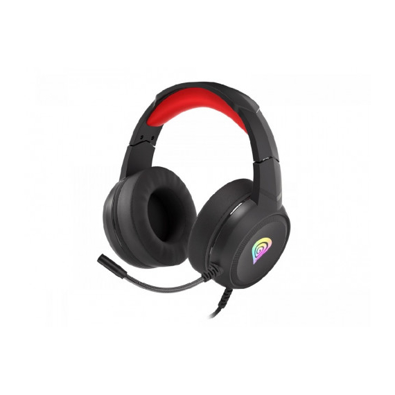 Căști gaming Genesis Neon 200, Stereo, Microphone, RGB Backlight, Black/Red