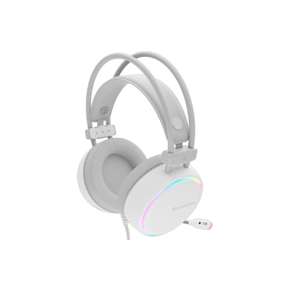 Căști gaming Genesis Neon 613 with Microphone Stereo, RGB, White, 2 image