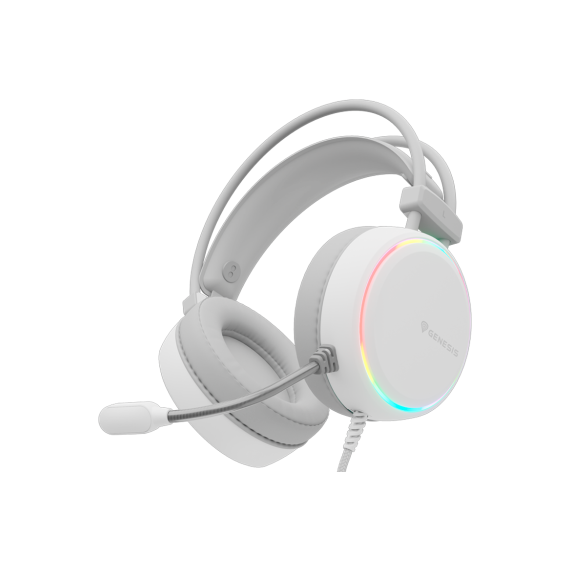 Căști gaming Genesis Neon 613 with Microphone Stereo, RGB, White, 4 image