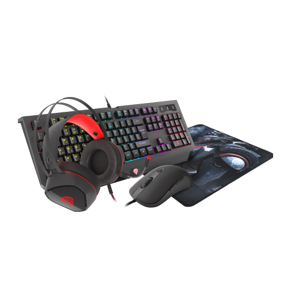 Tastatură+Mouse+Mouse Pad Genesis 4 in 1 Combo Cobalt 330