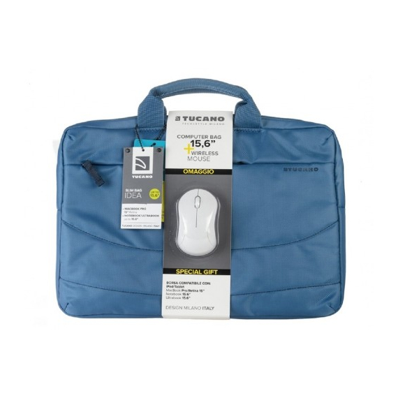 Geantă pentru Laptop Tucano Idea 15.6" + Wireless Mouse, Blue