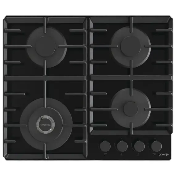 Plită incorporabilă pe gaz Gorenje GTW 642 SYB, Black, 4 image
