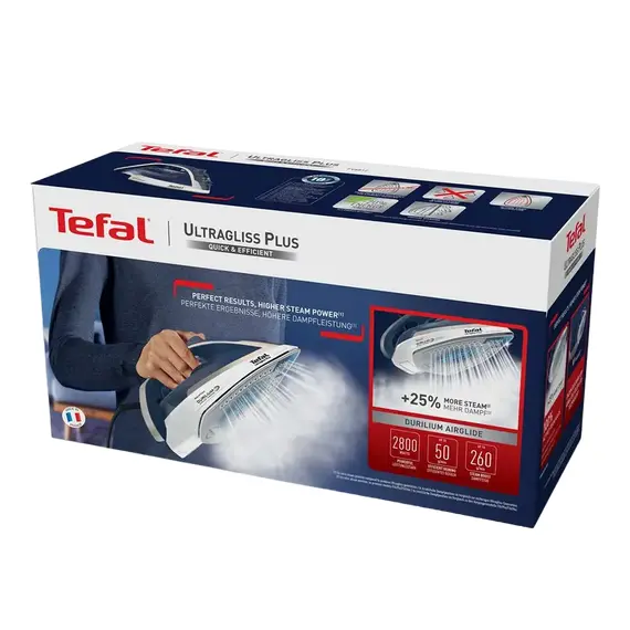 Fier de călcat Tefal Ultragliss Plus FV6812E0, 2800W, Blue, 2 image