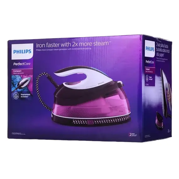 Fier de călcat cu generator de abur Philips GC7842/40, 2400W, Pink, 6 image