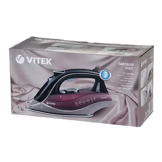 Fier de călcat VITEK VT-1240, 2400W, Bordo, 5 image