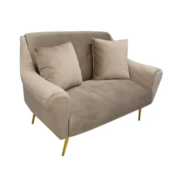 Canapea Deco  GLORIOSA(2 locuri) Beige MS01-36+Gold Leg