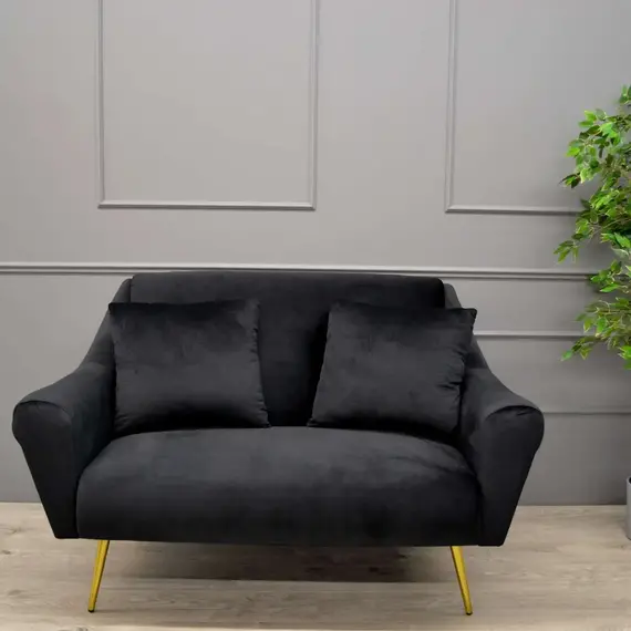 Canapea Deco  GLORIOSA(2 locuri) BLACK MS01-84+Gold Leg, 2 image