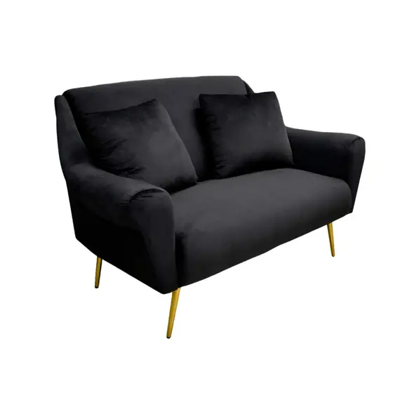 Canapea Deco  GLORIOSA(2 locuri) BLACK MS01-84+Gold Leg