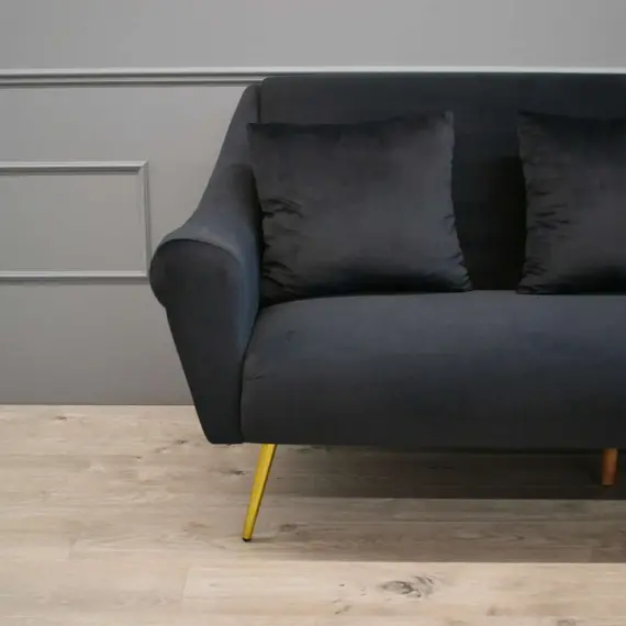 Canapea Deco  GLORIOSA(2 locuri) BLACK MS01-84+Gold Leg, 3 image