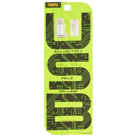 Adaptor USB Remax RA-USB1, micro-USB (F)/USB Type-C, Argintiu, 4 image