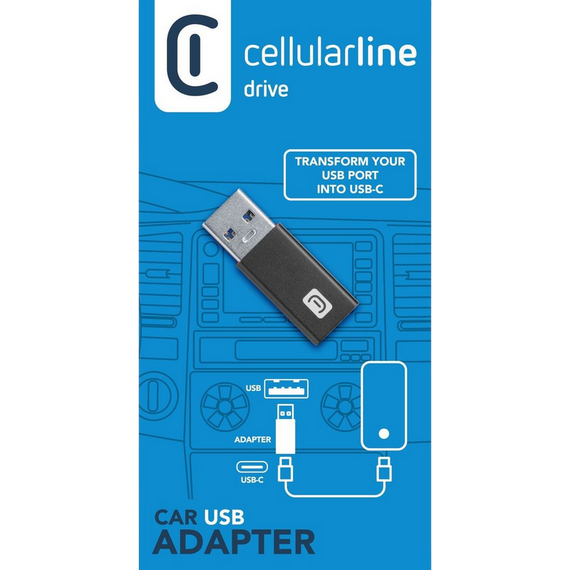 Adaptor USB Cellularline USB-C to USB, Negru, 3 image