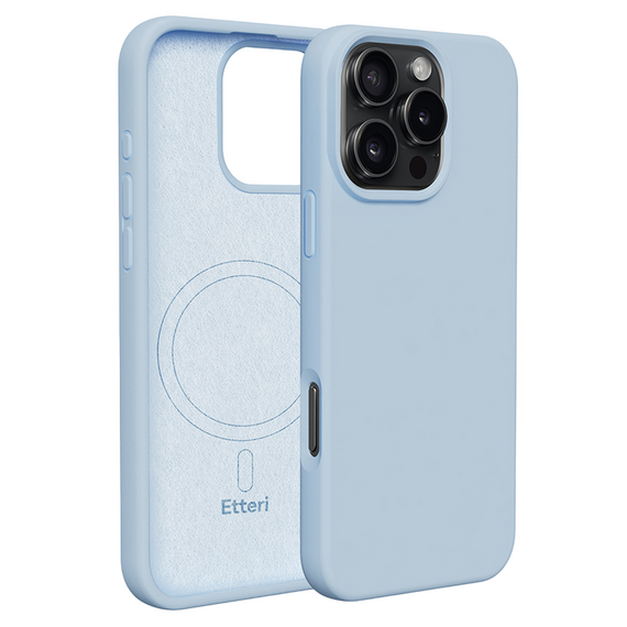 Husă Etteri Silicone Mag case pentru iPhone 16 Pro Max, Albastru deschis