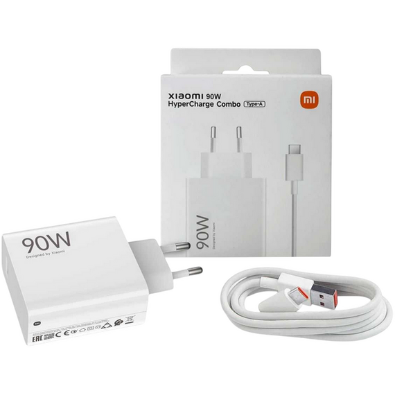 Încărcător Xiaomi HyperCharge Combo + Type-A, 90W, Alb, 3 image