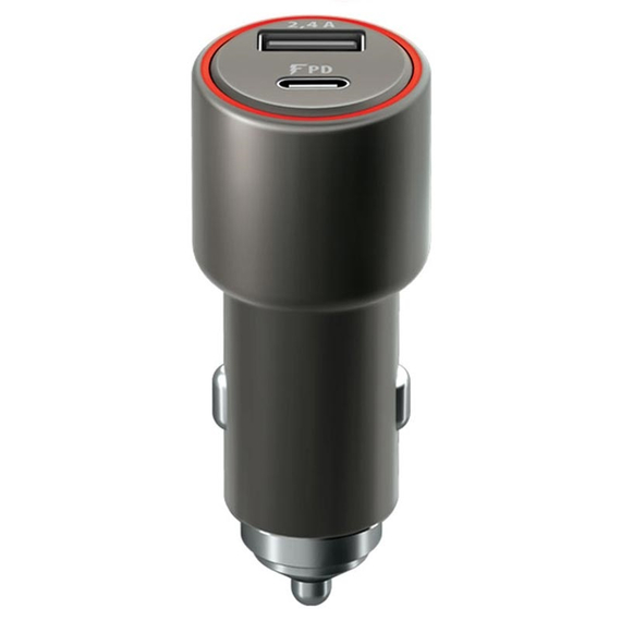 Incărcător auto Forever 2x Type-C QC3.0+PD (30W), 30W, Gri, 6 image