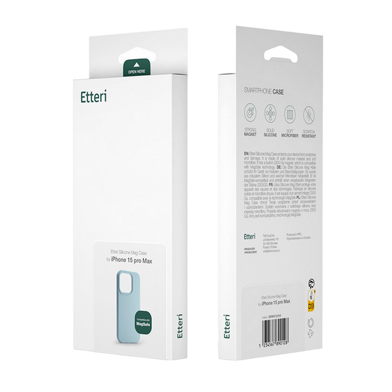 Husă Etteri Silicone Mag case pentru iPhone 16 Pro Max, Albastru deschis, 4 image