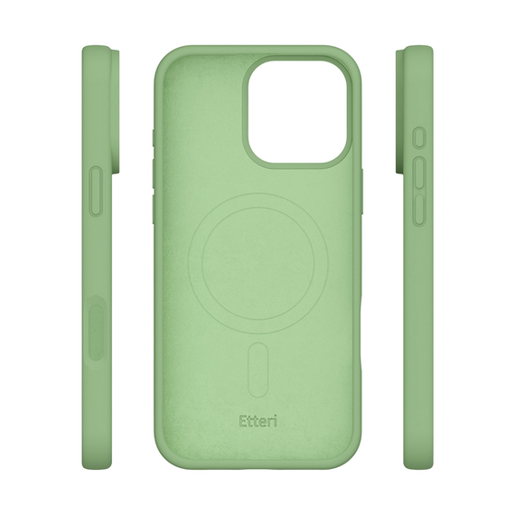 Husă Etteri Silicone Mag pentru Apple iPhone 16 Pro Max, Verde deschis, 3 image