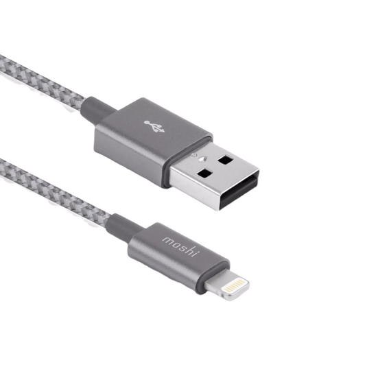 Cablu încărcare și sincronizare Moshi iPhone Lighting USB Cable, USB Type-A/Lightning, 1,2m, Gri