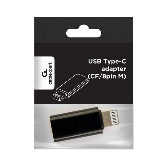Audio Adaptor Cablexpert A-USB-CF8PM-01, Lightning - USB Type-C, Negru, 2 image