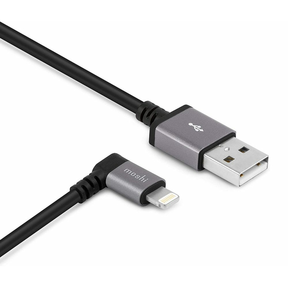 Cablu încărcare și sincronizare Moshi USB to Lightning Cable 90 Degree, USB Type-A/Lightning, 1,5m, Negru, 2 image