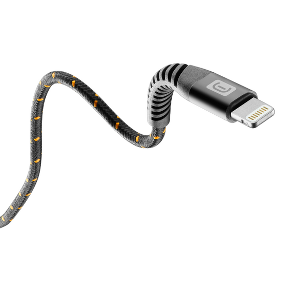 Cablu de încărcare și date Cellularline Strong Cable, Lightning/USB Type-C, 2m, Negru, 3 image