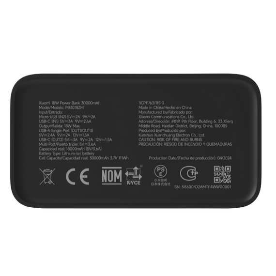 Acumulator extern Xiaomi BHR9126GL, 30000mAh, Negru, 2 image