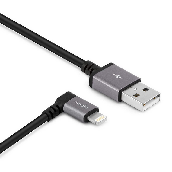 Cablu încărcare și sincronizare Moshi USB to Lightning Cable 90 Degree, USB Type-A/Lightning, 1,5m, Negru, 4 image