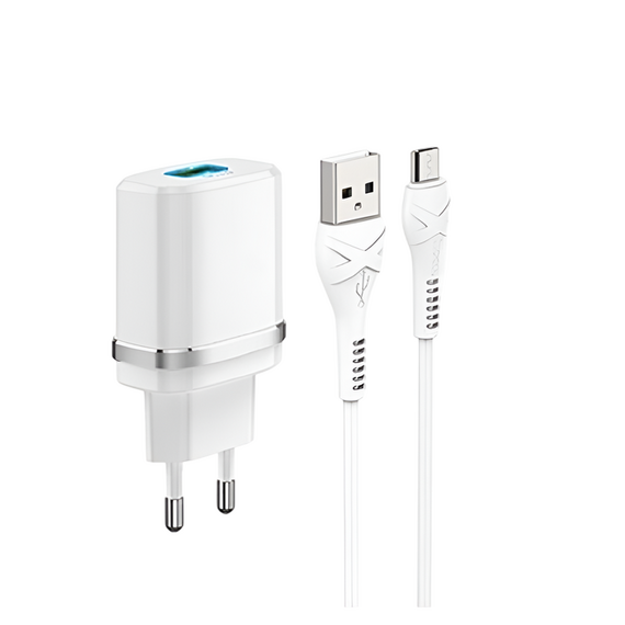 Încărcător Xpower Charger + Micro-USB Cable, 1USB, QC3.0, Alb