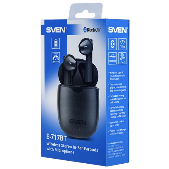 Căști SVEN E-717BT, Negru, 4 image