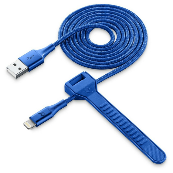 Cablu încărcare și sincronizare Cellularline Satellite MFI, USB Type-A/Lightning, 1m, Albastru, 3 image