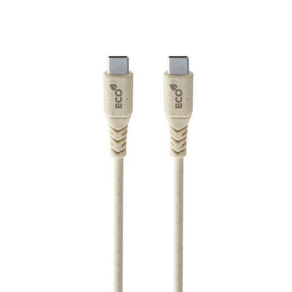 Cablu încărcare și sincronizare Cellularline Become Eco Cable, USB Type-C/USB Type-C, 1,2m, Bej, 2 image