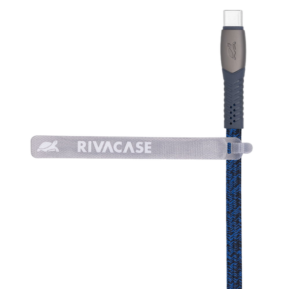 Cablu de încărcare și date Rivacase PS6105, USB Type-C/USB Type-C, 1,2m, Albastru, 3 image
