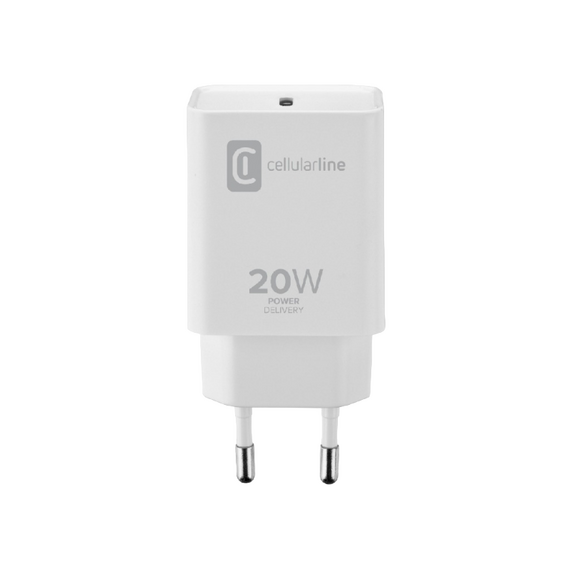 Încărcător Cellularline USB-C Charger 20W, 20W, Alb
