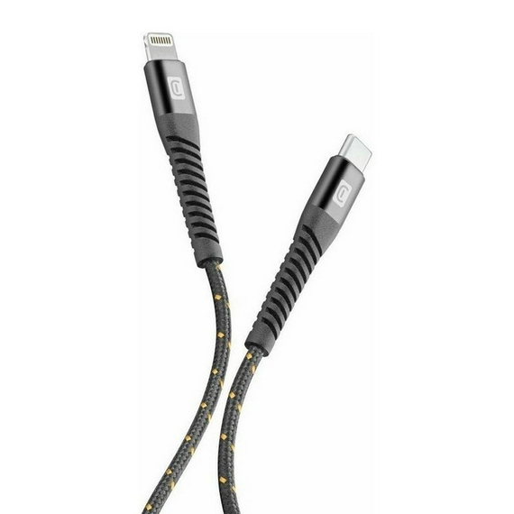 Cablu de încărcare și date Cellularline Strong Cable, Lightning/USB Type-C, 1,2m, Negru, 4 image