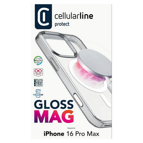 Husă Cellularline Gloss Mag - iPhone 16 Pro Max, Transparent, 2 image