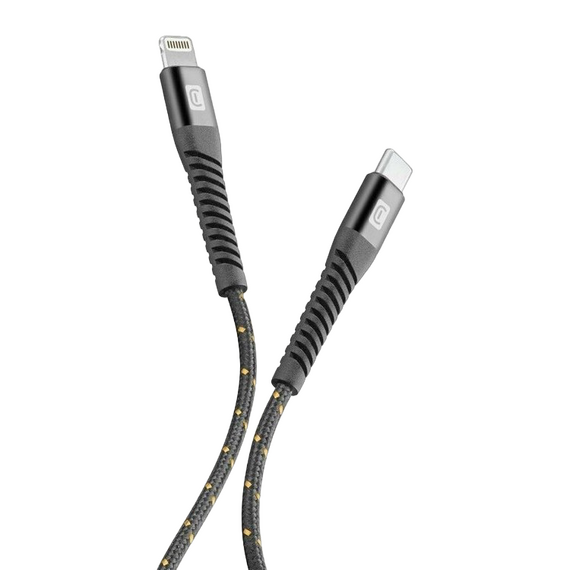 Cablu de încărcare și date Cellularline Strong Cable, Lightning/USB Type-C, 1,2m, Negru, 3 image