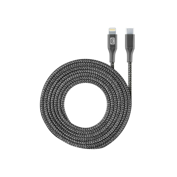 Cable de date Cellularline Long Cable, Lightning/USB Type-C, 2,5m, Negru, 2 image