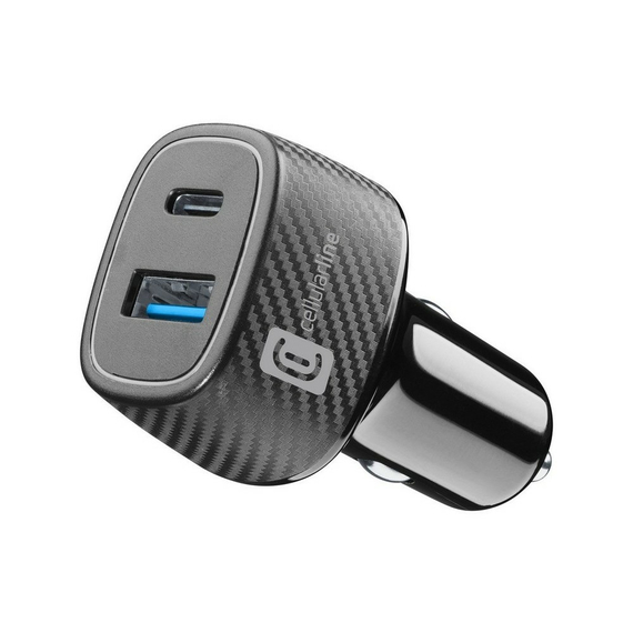 Incărcător auto Cellularline 18W+ PD 30W, 48W, Negru, 3 image