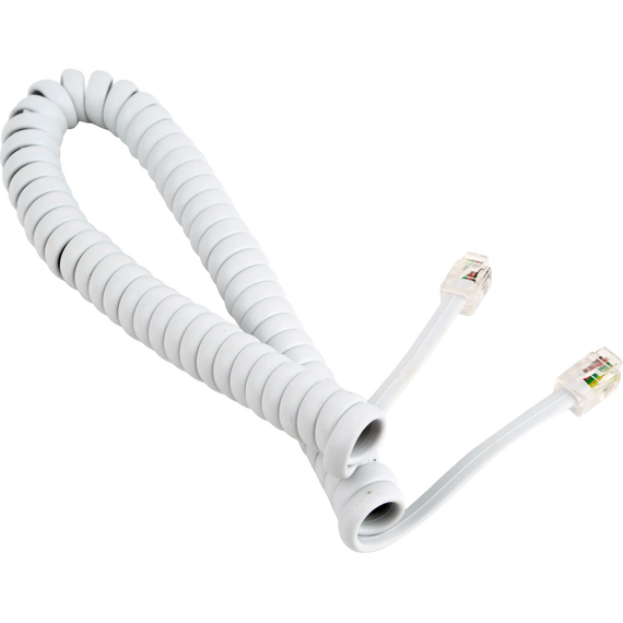 Cablu spiralat al receptorului telefonic Cablexpert TC4P4CS-2M, Alb