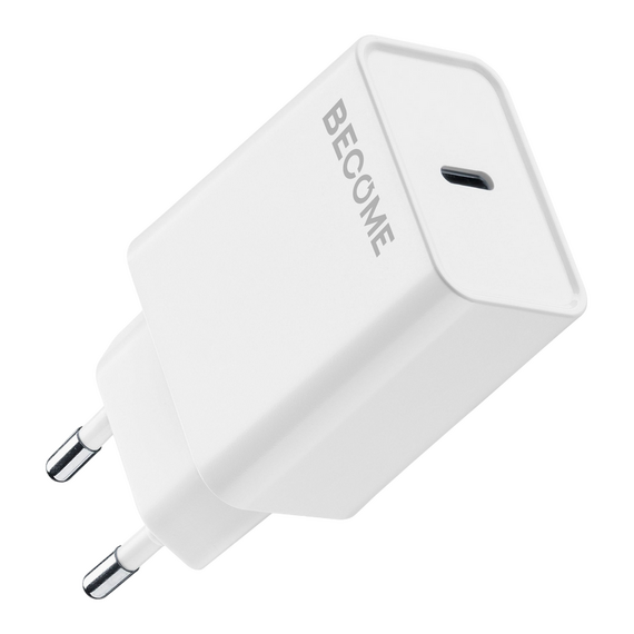 Încărcător Cellularline Become Eco Charger USB-C, 20W, pentru Apple, Alb
