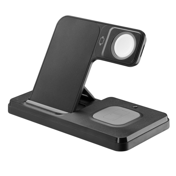 Încărcător wireless Cellularline Triple Station 3 in 1, 15W, Negru, 3 image