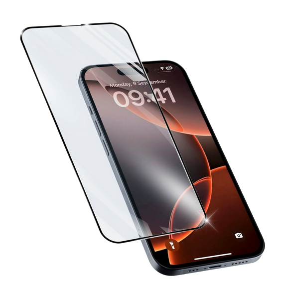 Sticlă de protecție Cellularline Impact Glass Capsule - iPhone 16 Pro Max, Negru