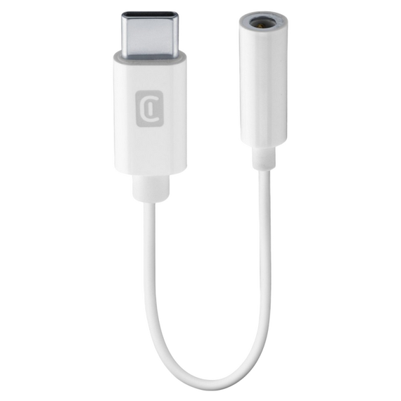 Audio Adaptor Cellularline Music Enabler Type-C, 3.5 mm/USB Type-C, 0,15m, Alb