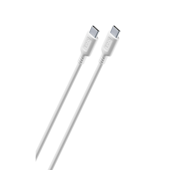 Cablu încărcare și sincronizare Cellularline Become Eco Cable Type-C to Type-C, USB Type-C/USB Type-C, 1m, Alb